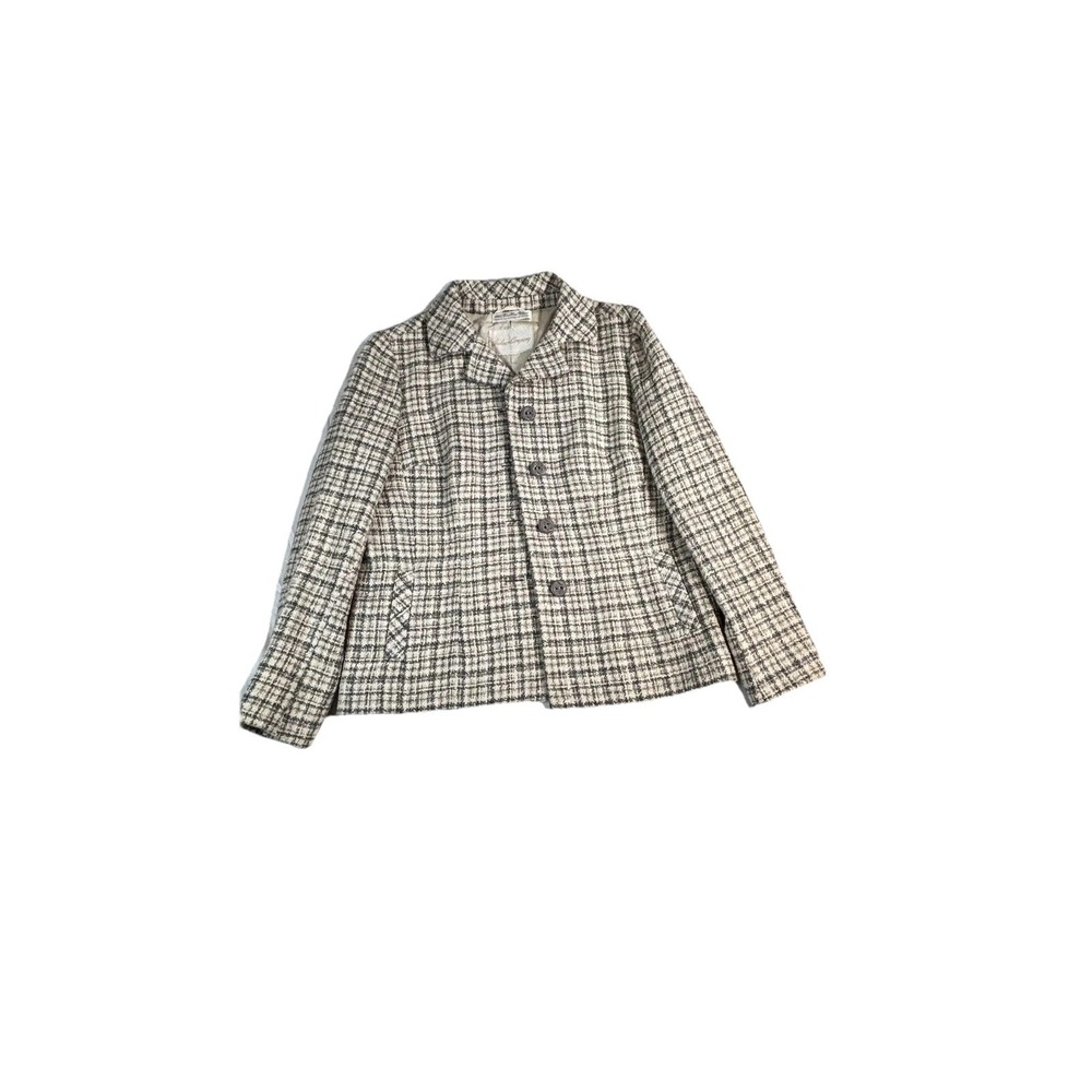 Vintage Hahne & Company‎ Jacket Womens Medium Wool Tweed Plaid Ireland Check 60s